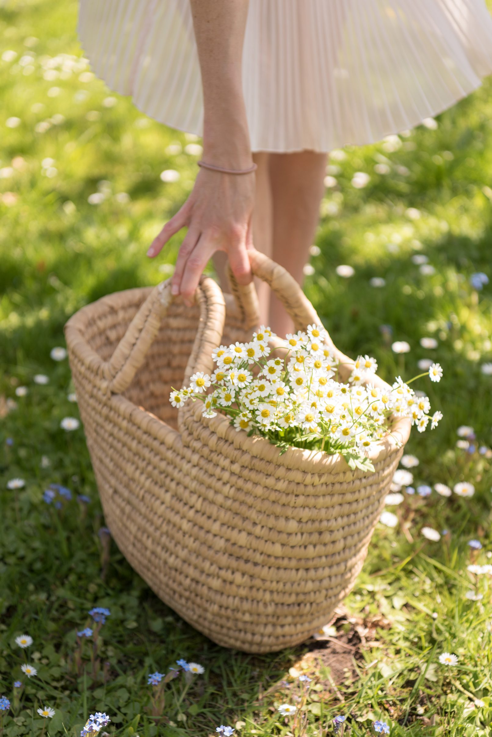 People Lifestyle Fotografie für Social Media und Blumenkorb, Blog Content Bloggerin