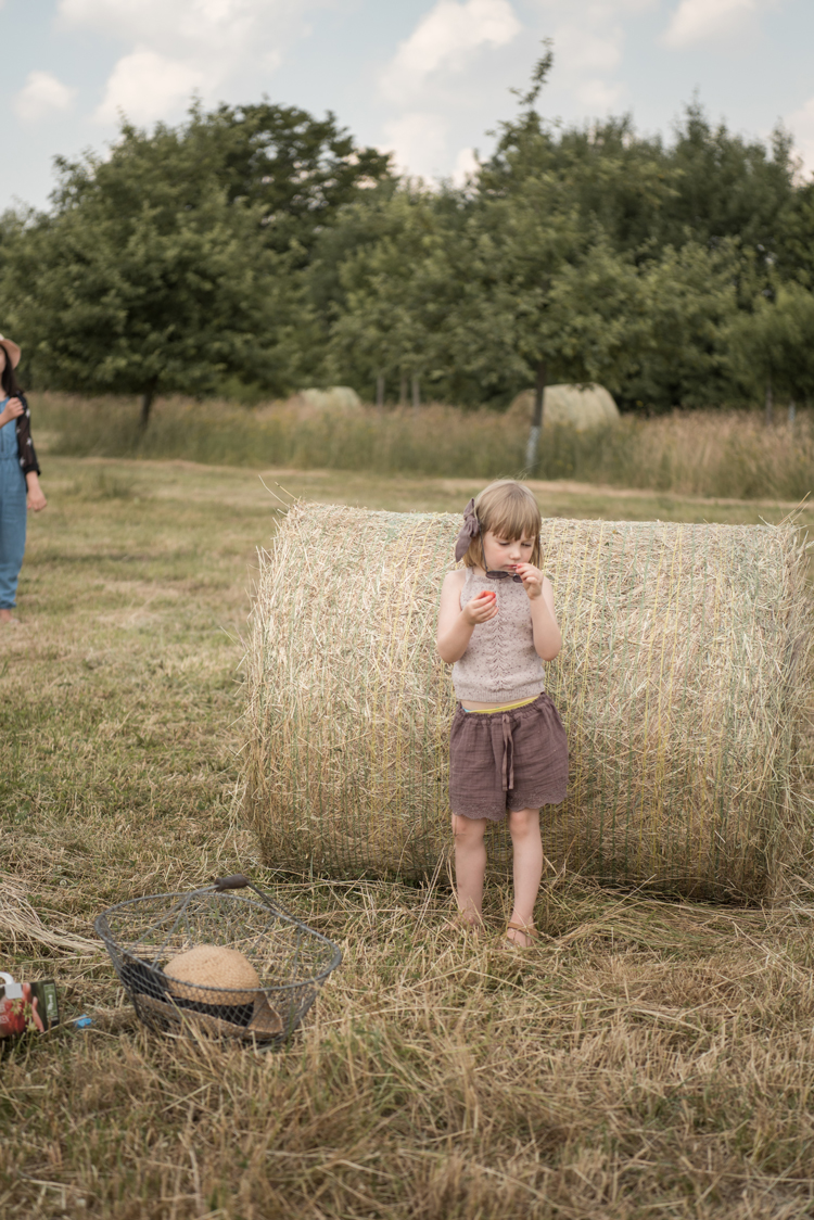Kidsfotografie Lifestylefotografie in Hamburg für Social Media Familie pflückt Erdbeeren im Erdbeerfeld