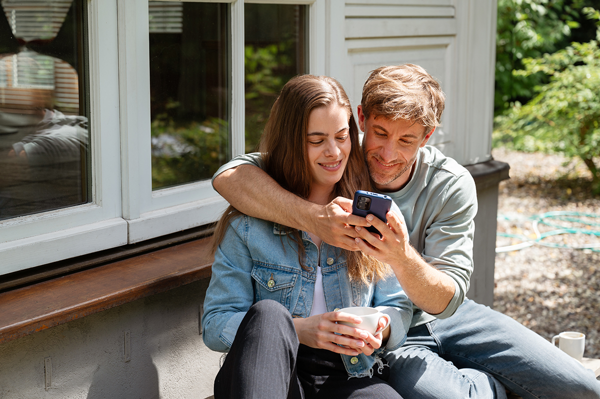 People Couple Shooting Smartphone Fotografie Hamburg