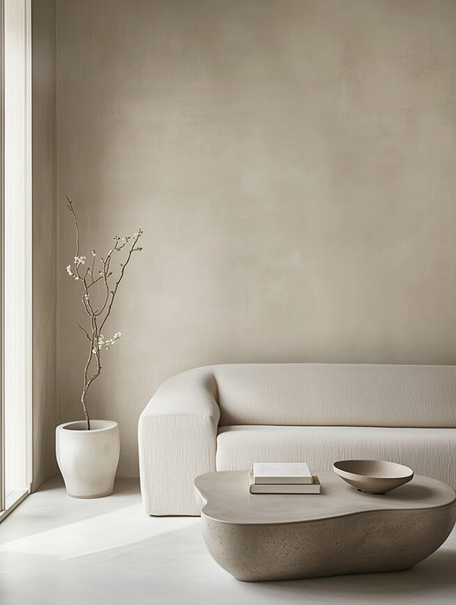 AI generated modern living and kitchen interior with contemporary furniture and architectural lighting by AI artist Jelena Filipinski Hamburg